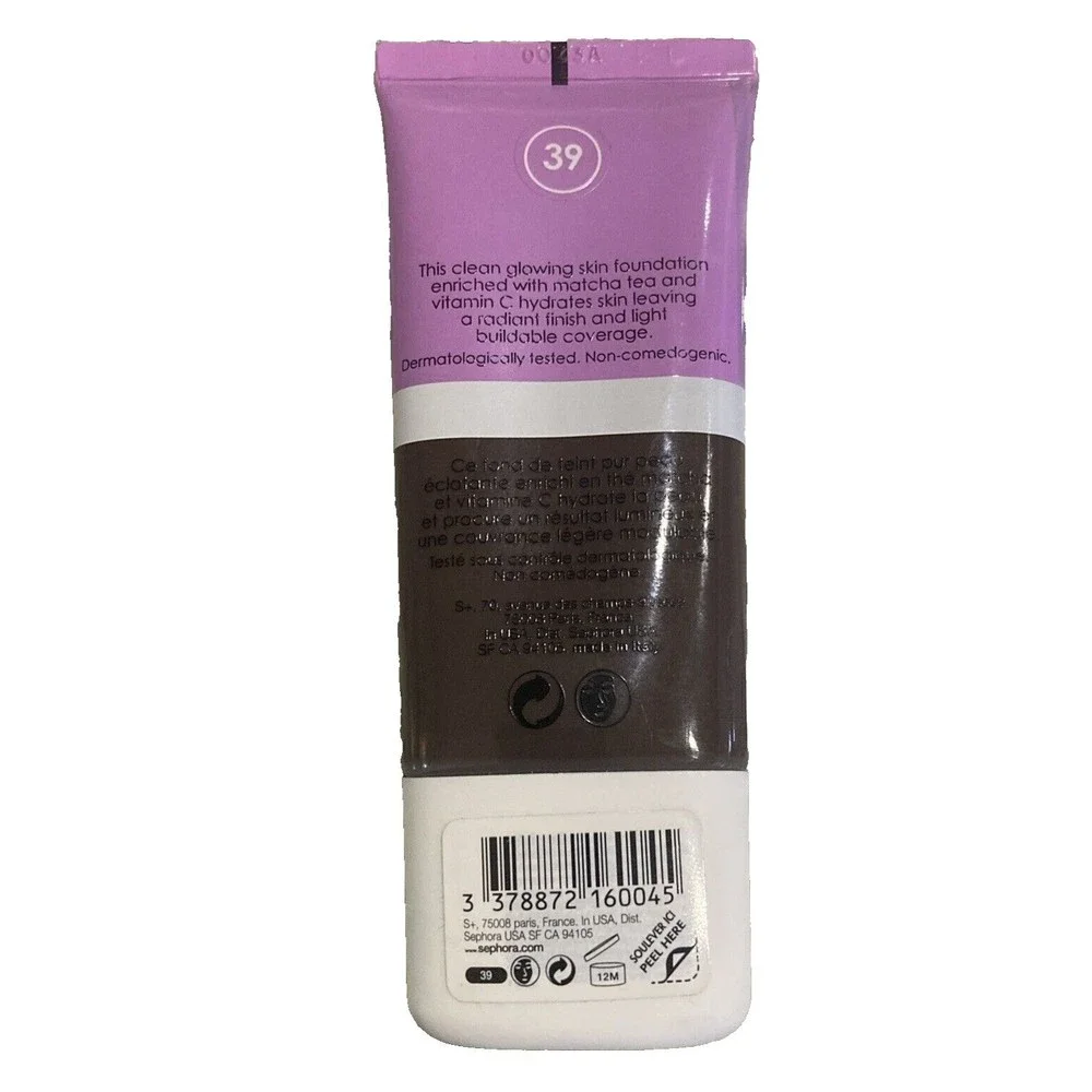 Sephora S Clean Clean Glowing Skin Foundation Shade 39 Sealed 30ml NEW